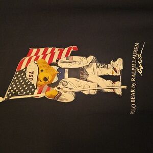 Polo by Ralph Lauren Dark Blue Tee with USA Bear 2020 Olympics: XL Unisex